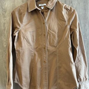 Madewell Fitted Button-Down Shirt in Camel 100% cotton